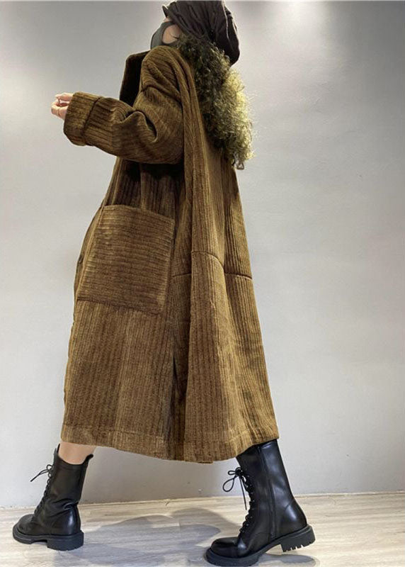 Manteau en Velours Côtelé à Poches pour Femmes 3