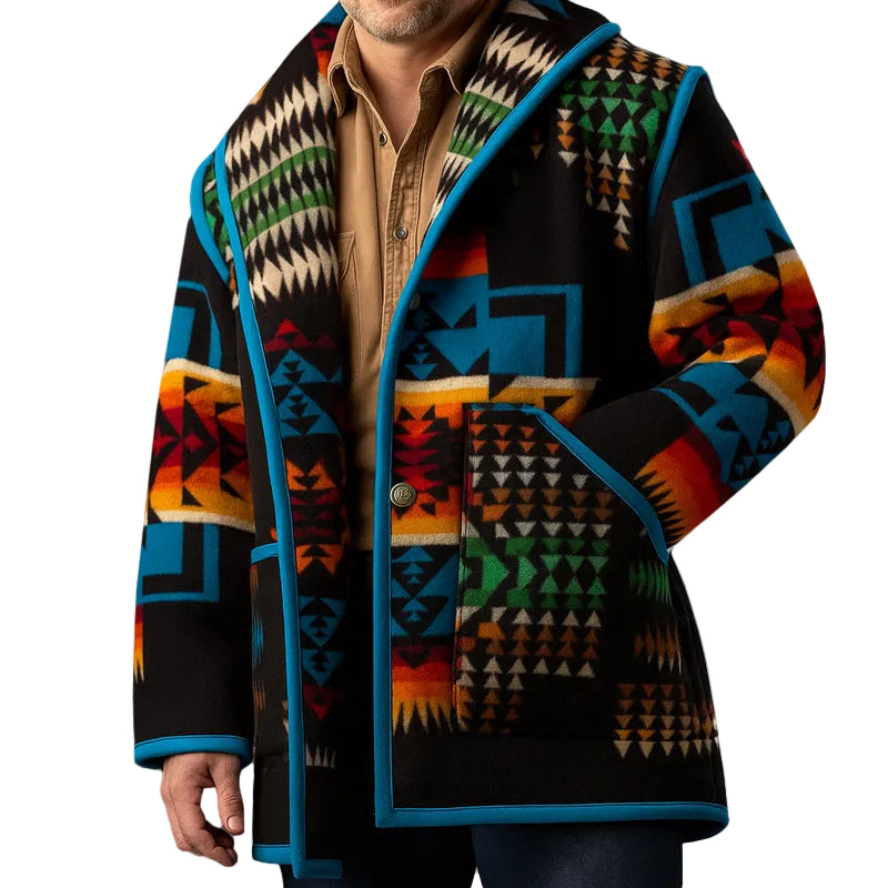 Manteau pour hommes à imprimé géométrique audacieux 0