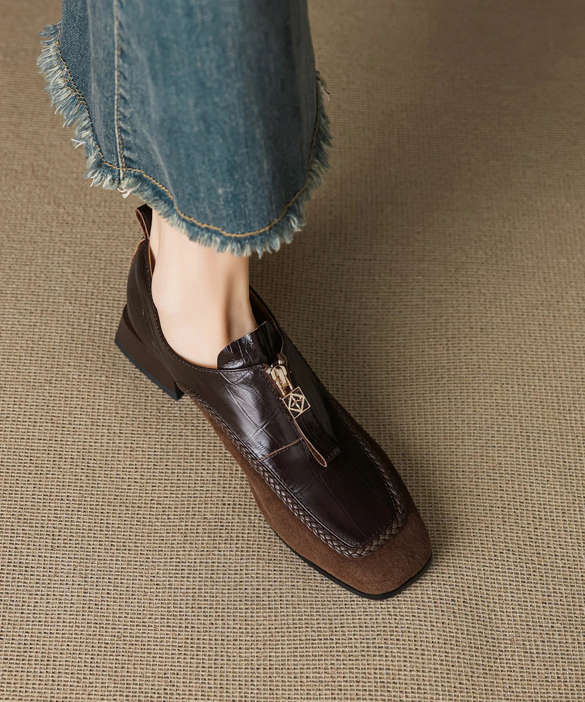 Mocassins Femme Style Rétro à Semelle Épaisse 2