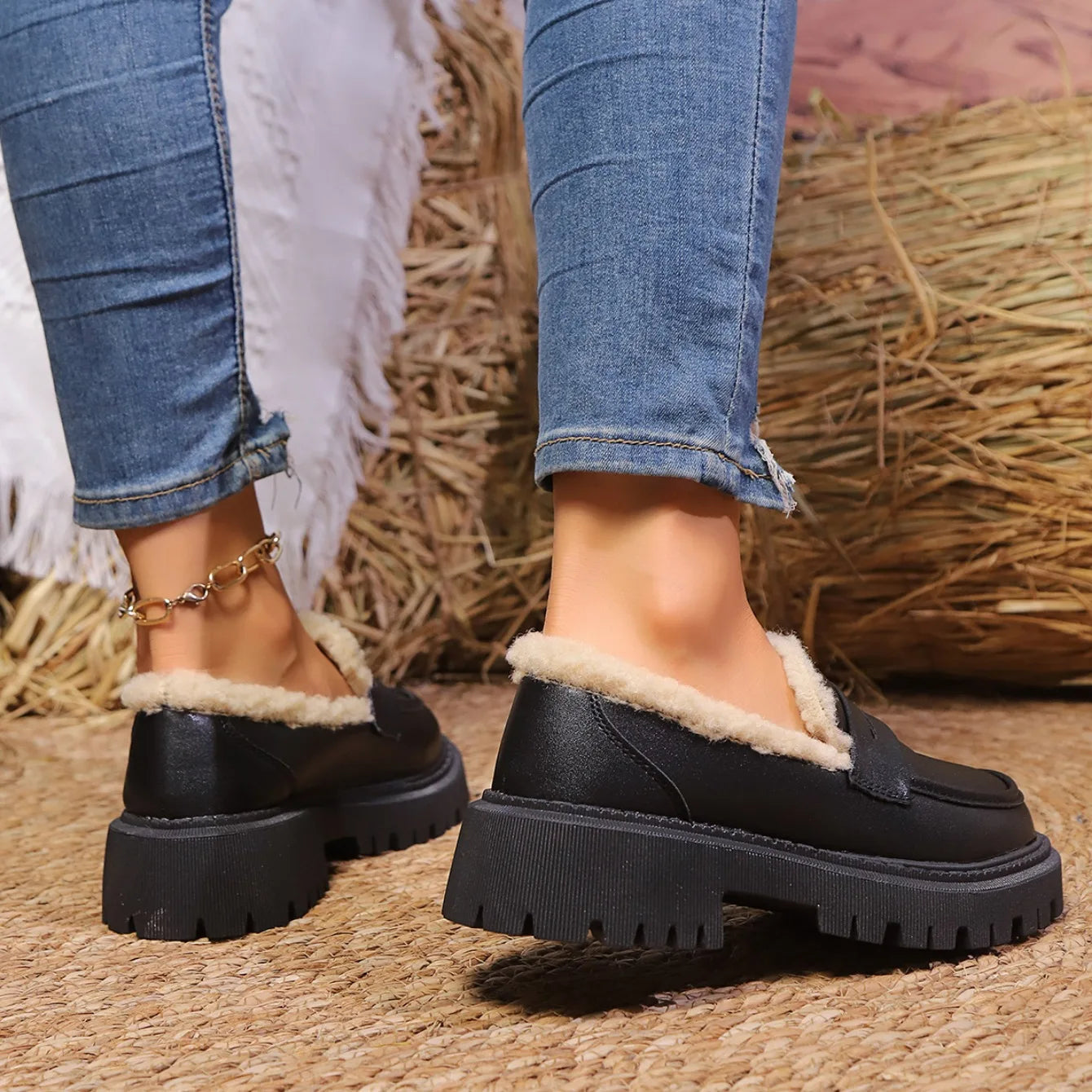 Mocassins Femmes À Plateforme Modernes Antidérapants 7