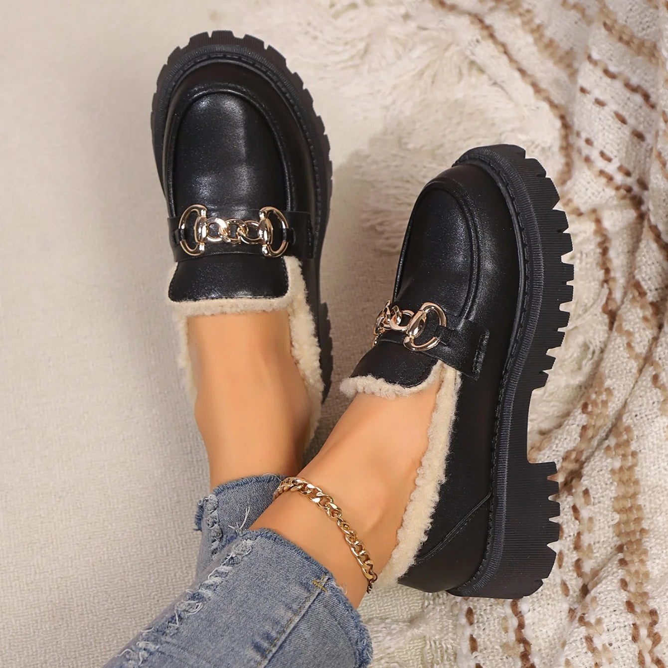 Mocassins Femmes À Plateforme Modernes Antidérapants 8