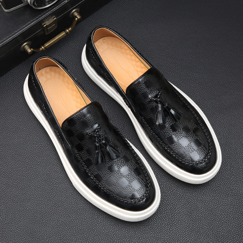 Mocassins pour hommes à texture gaufrée avec pompon 2
