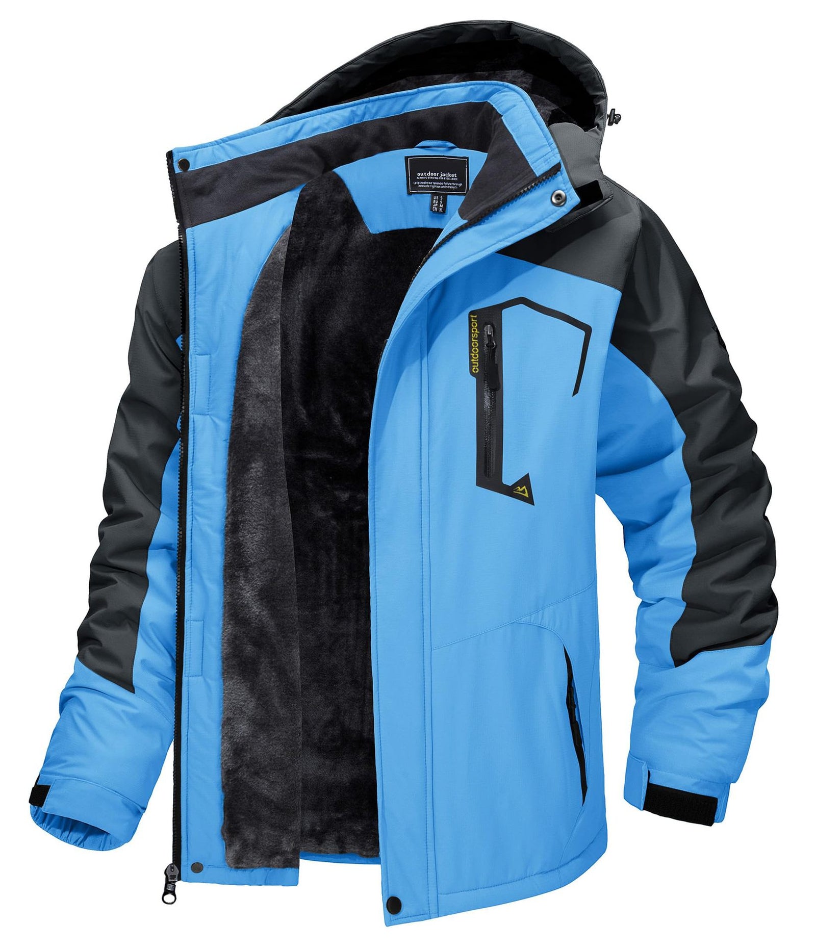 Veste de ski polaire à capuche pour hommes