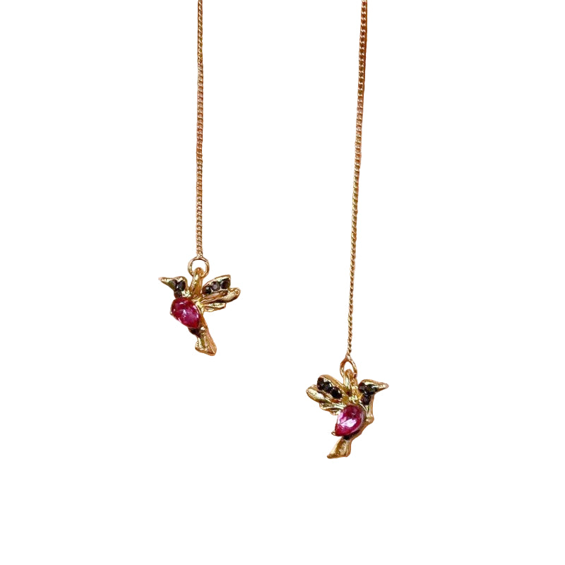 Boucles d'oreilles élégantes en strass Colibri