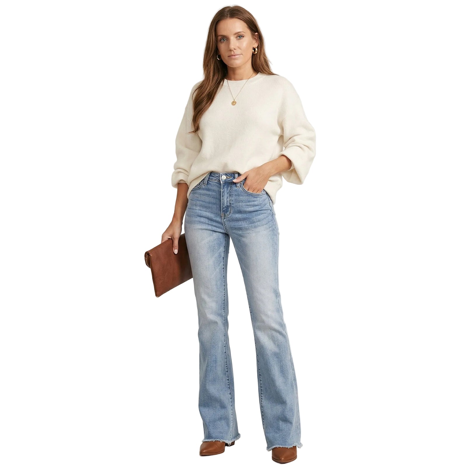 Jean Droit Taille Haute pour Femme Printemps