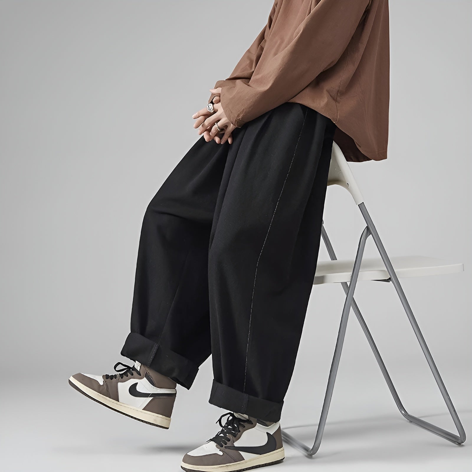 Pantalon Chino Homme Sarouel Ample Décontracté 4