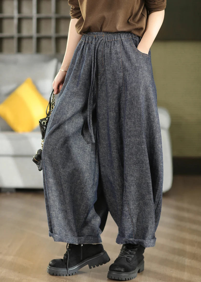 Pantalon Femme Style Lanterne Taille Élastique 1