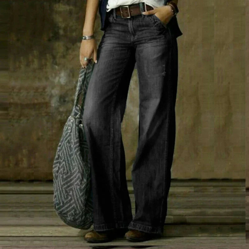 Pantalon Fluide Femme Vintage Large Chic 3