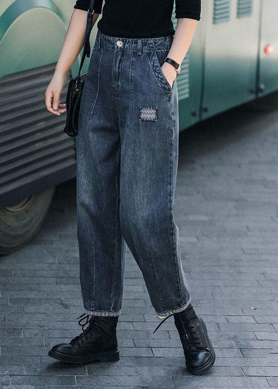 Pantalon Harem Femme Taille Haute avec Poches 1
