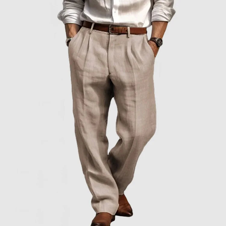 Pantalon Homme Classique Droit en Tissu Durable 3