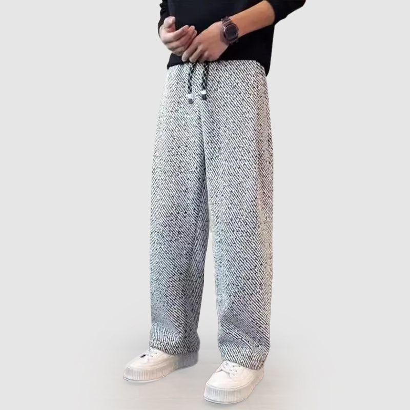 Pantalon Homme Décontracté à Jambe Large avec Taille Élastique 1