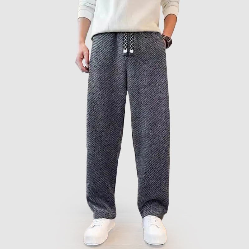Pantalon Homme Décontracté à Jambe Large avec Taille Élastique 3