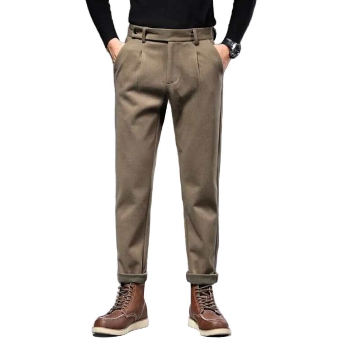 Pantalon Homme Fuselé à Plis Moderne 0