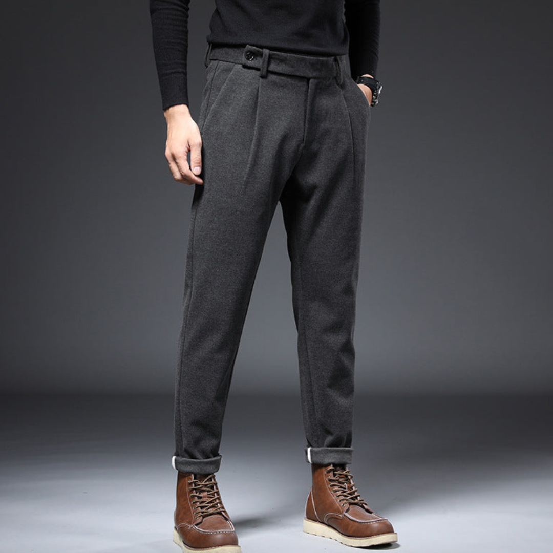Pantalon Homme Fuselé à Plis Moderne 3