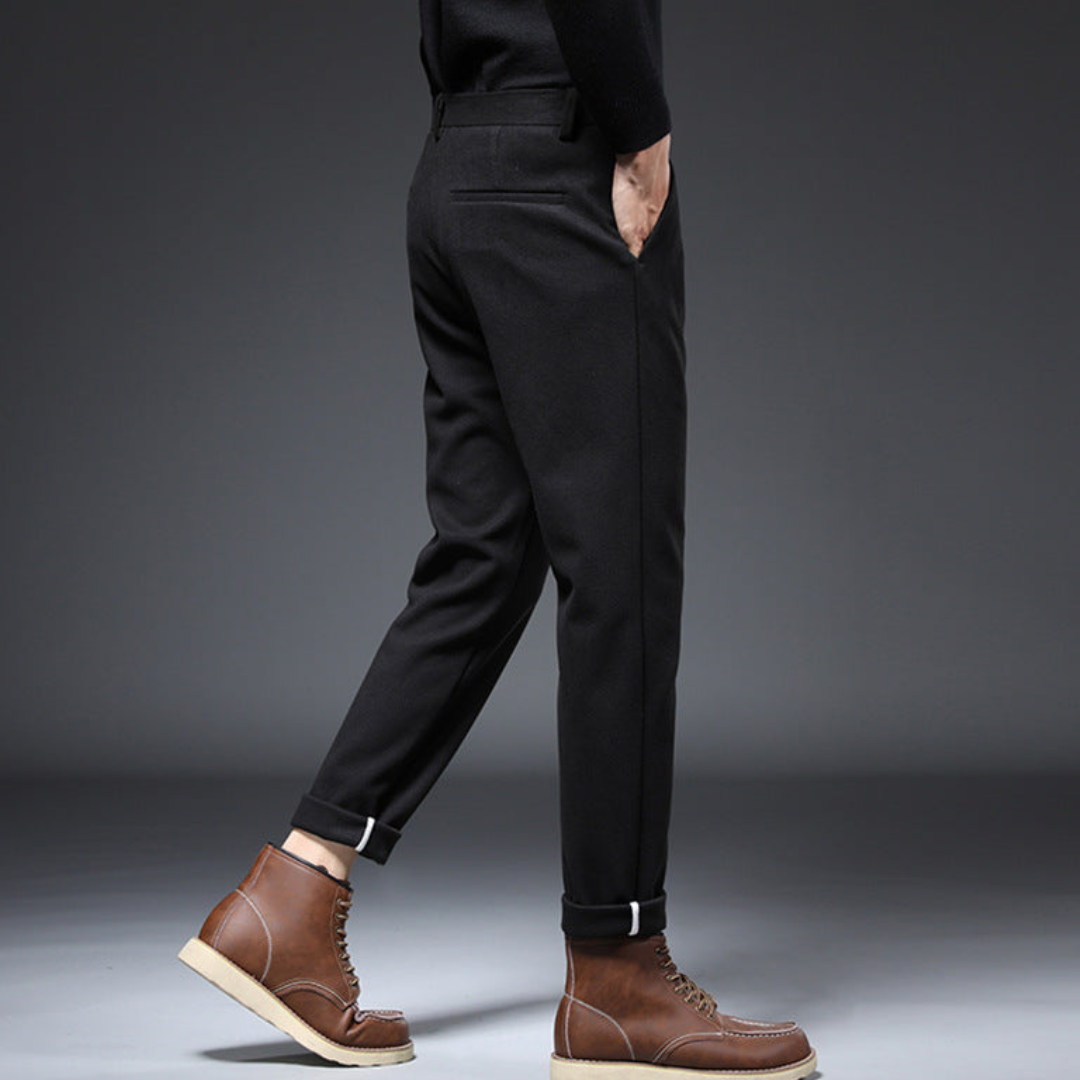 Pantalon Homme Fuselé à Plis Moderne 7