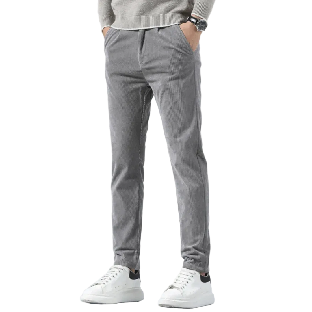 Pantalon Homme Long Côtelé Style Décontracté 0