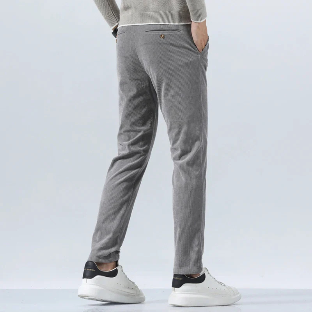 Pantalon Homme Long Côtelé Style Décontracté 4