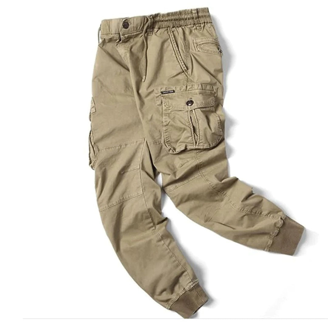 Pantalon Jogging Homme Décontracté avec Taille Élastique et Poches Cargo 3