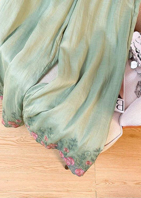 Pantalon ample pour femme style brodé à taille élastique 3