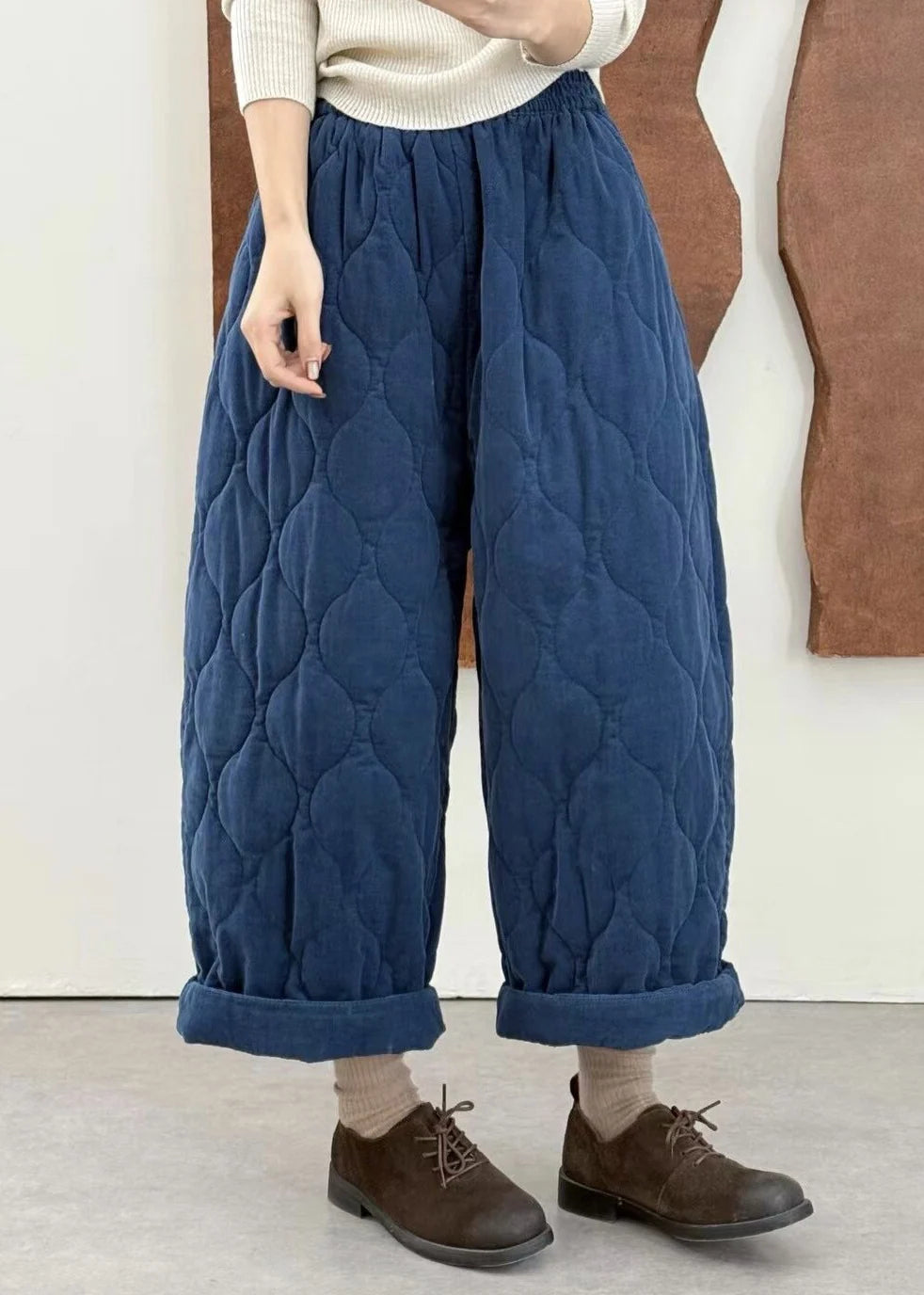 Pantalon d'hiver grande taille avec poches et taille élastique pour femme 3