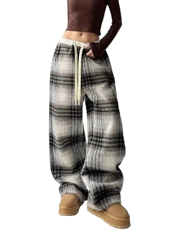 Pantalon de Jogging à Carreaux pour Femme Chic 0