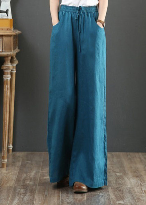 Pantalon droit pour femmes avec poches et ceinture à nouer 3