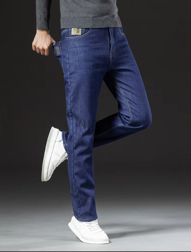 Pantalon droit pour homme en denim d'agneau 5