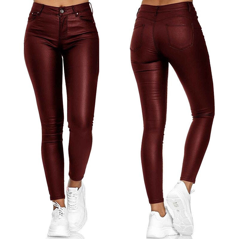 Pantalon en cuir pour femmes style automnal 4