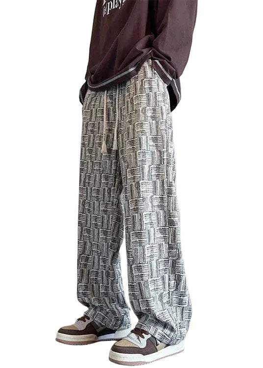 Pantalon homme oversize à carreaux coupe ample 1