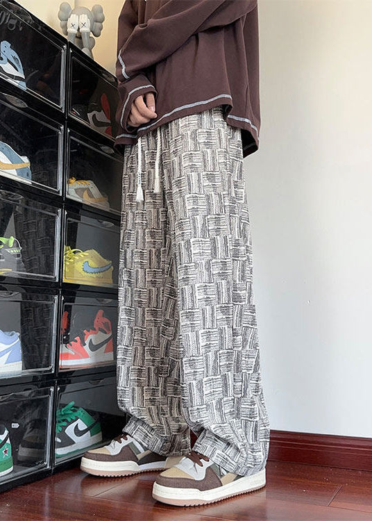 Pantalon homme oversize à carreaux coupe ample 2