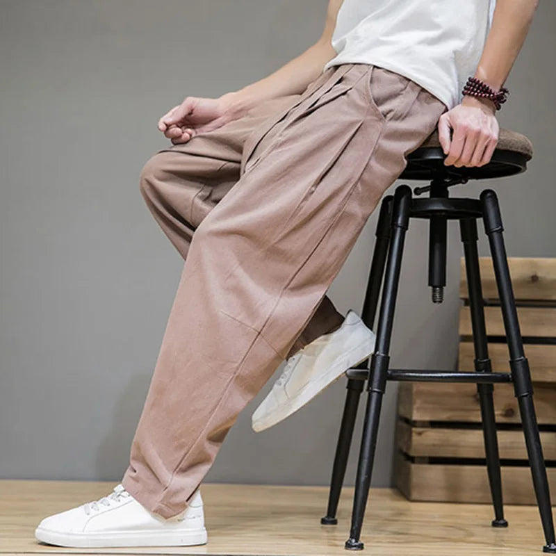 Pantalon pour hommes en lin décontracté 1