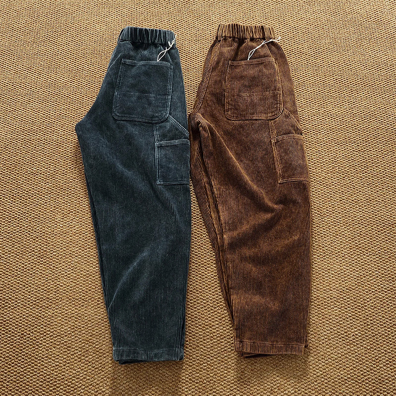 Pantalon pour hommes en velours côtelé décontracté 3