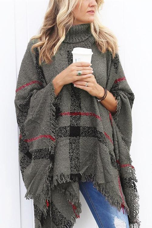 Poncho Classique Color Block pour Femme 3