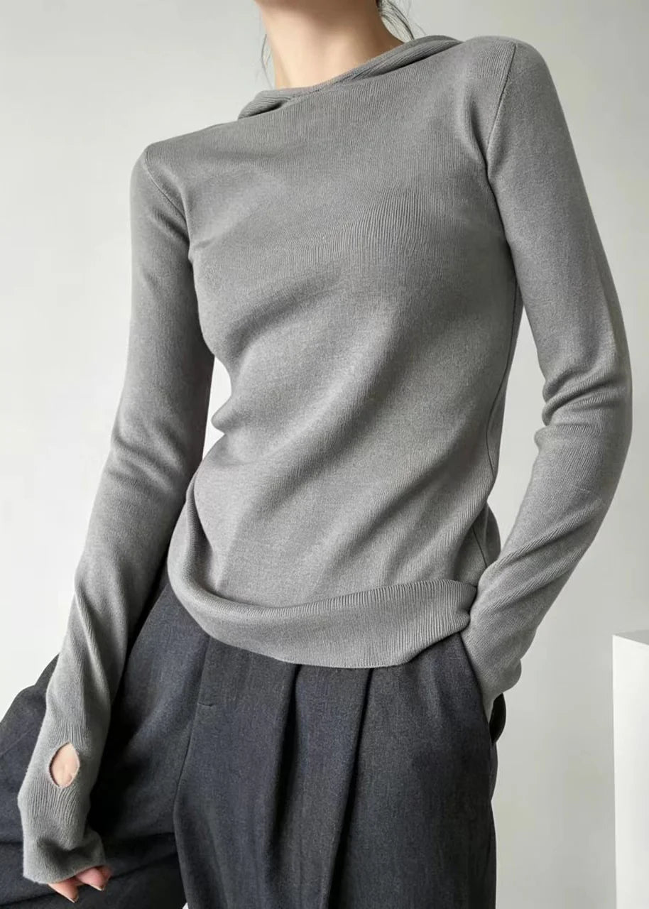 Pull À Capuche Femme Décontracté Manches Longues Avec Passe-Pouces 1