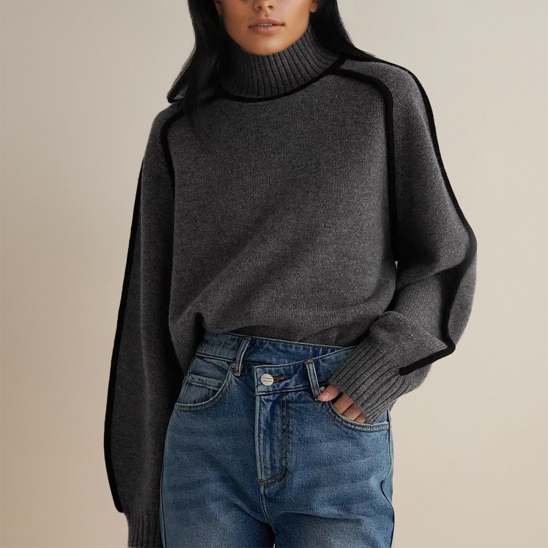 Pull Femme Col Roulé Cachemire Doux Élégant 5