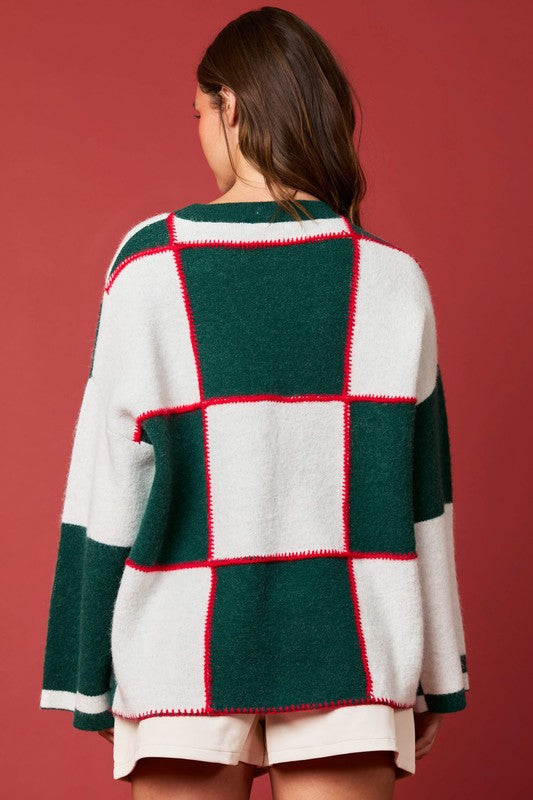 Pull Femme Color Block à Coudre en Mélange de Tissus Doux 3