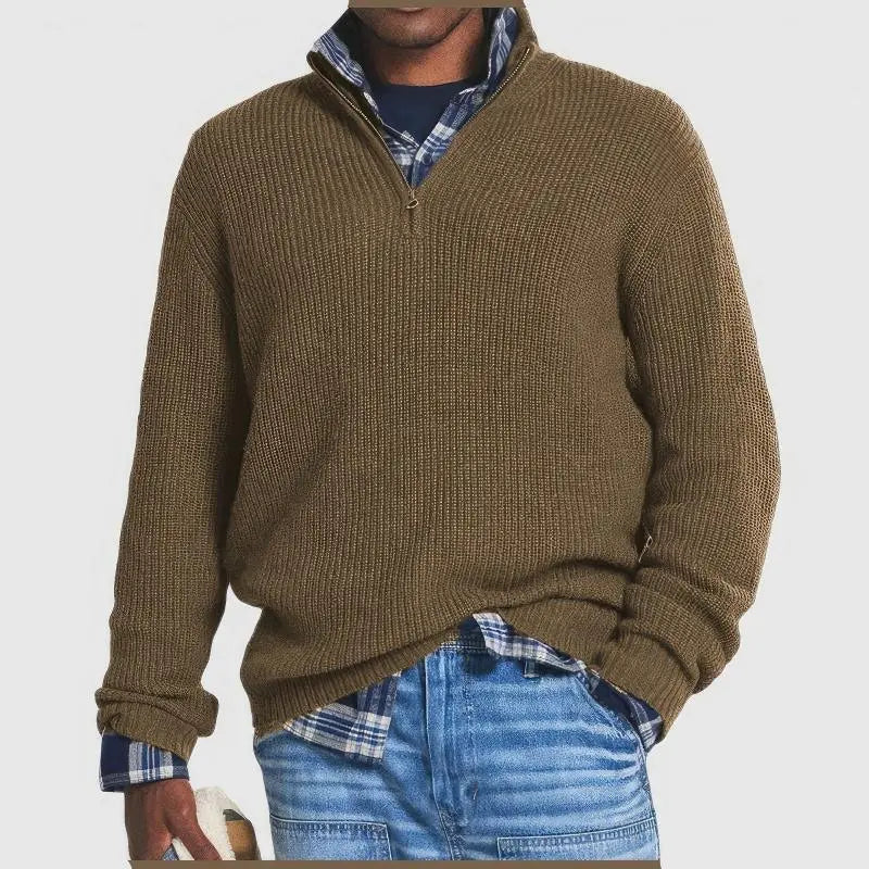 Pull Homme Tricoté Avec Fermeture Éclair Moderne 2