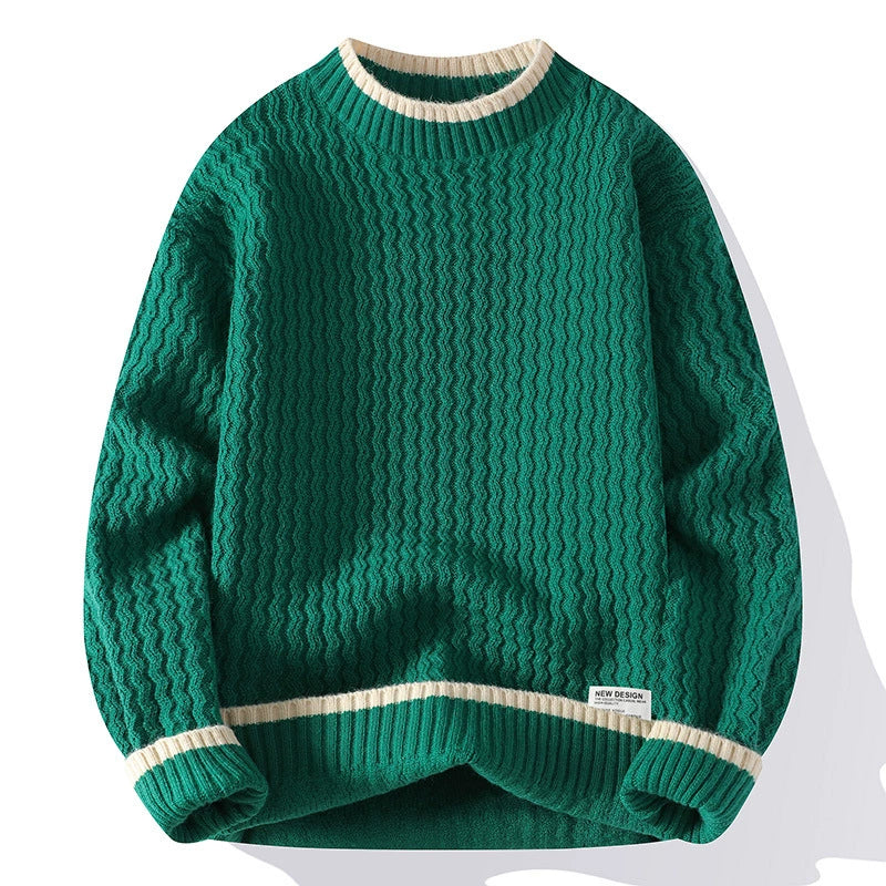 Pull Over Homme Décontracté avec Bordure Rayée 4
