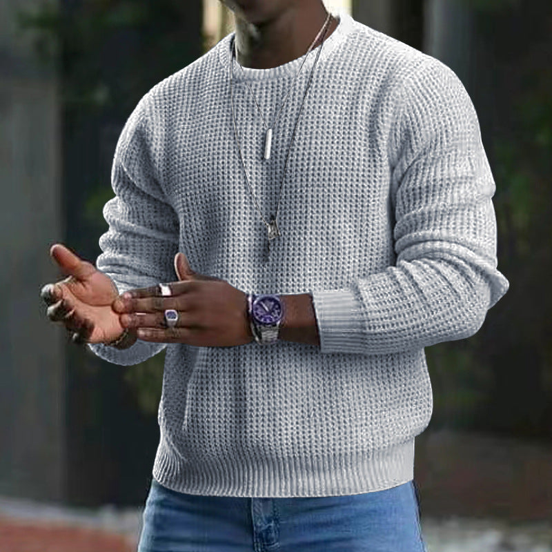 Pull pour Hommes Tricoté à Col Rond et Manches Longues