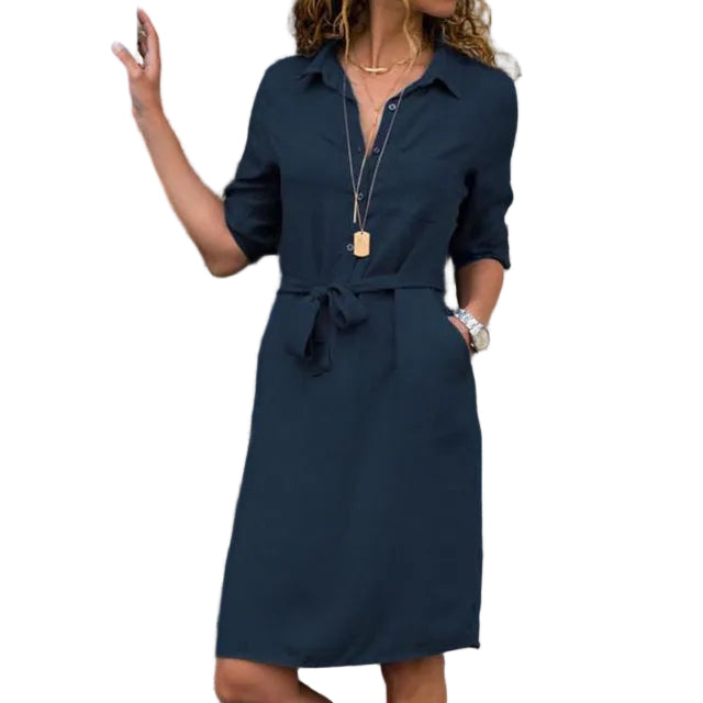 Robe Chemise Femme Ajustée Classique 0