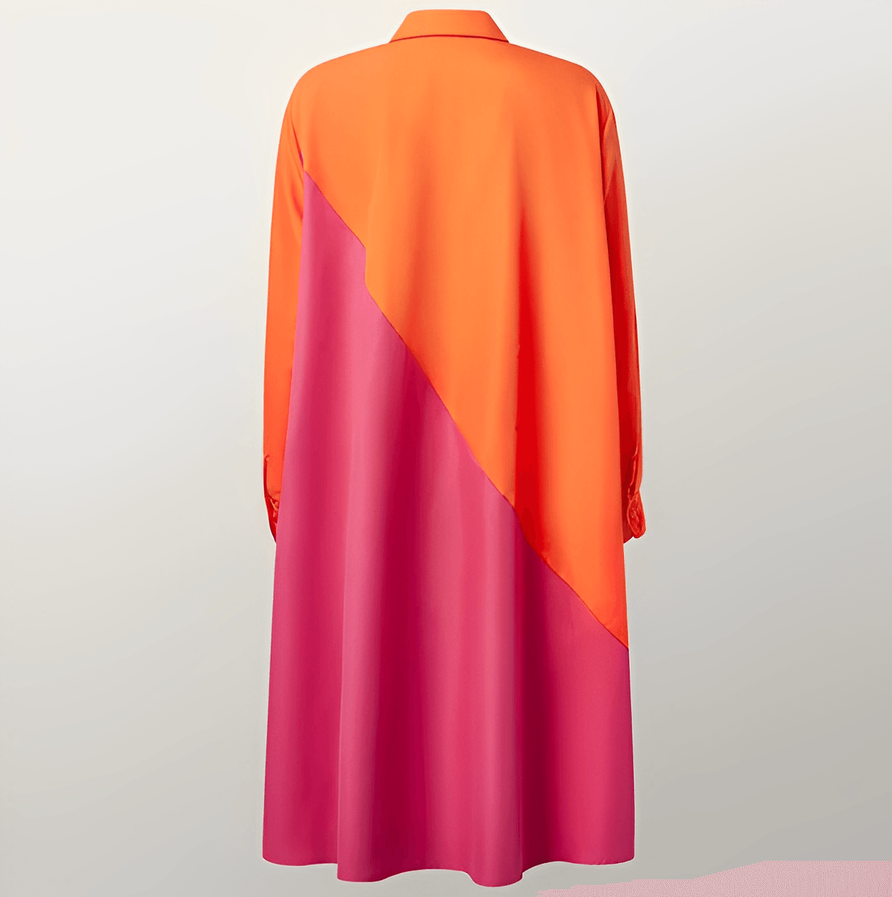 Robe Chemise Femme à Col Rabattu et Manches Trois-Quarts 2
