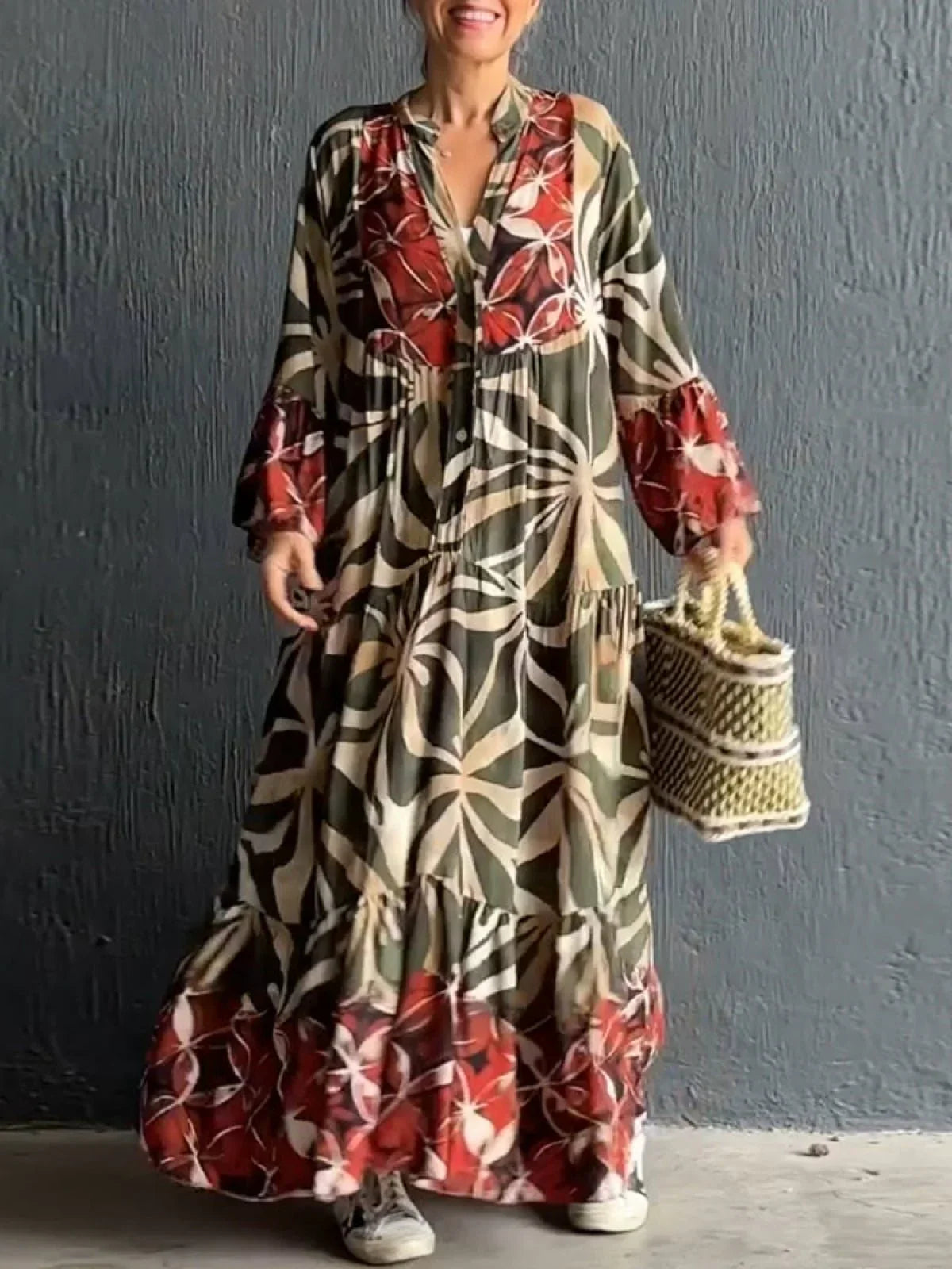 Robe Femme Imprimée Ample Tissu Léger 1