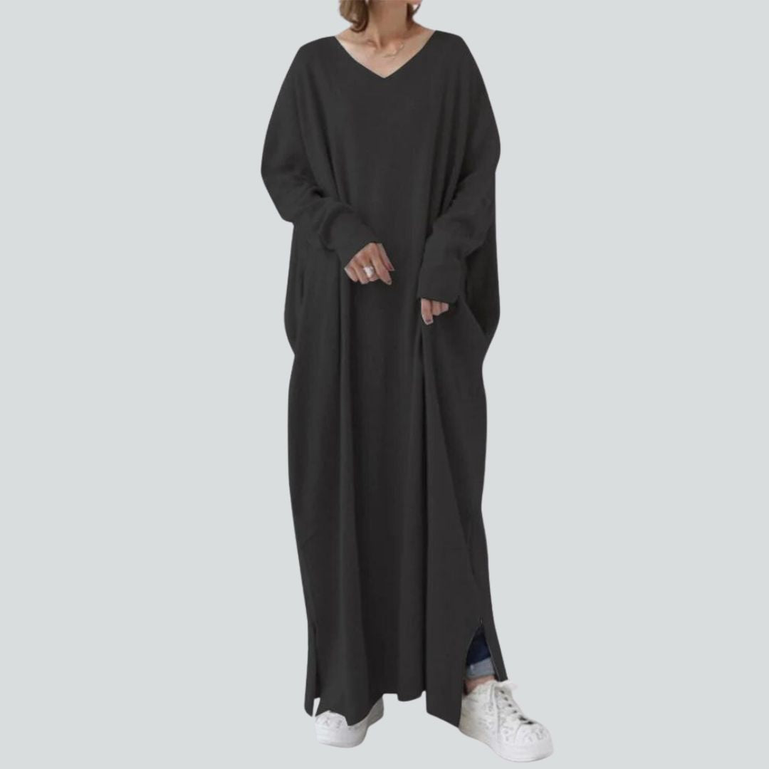 Robe Longue Décontractée à Col en V pour Femmes 10