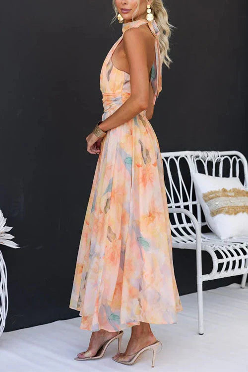 Robe Longue Femme Aquarelle Chic 4