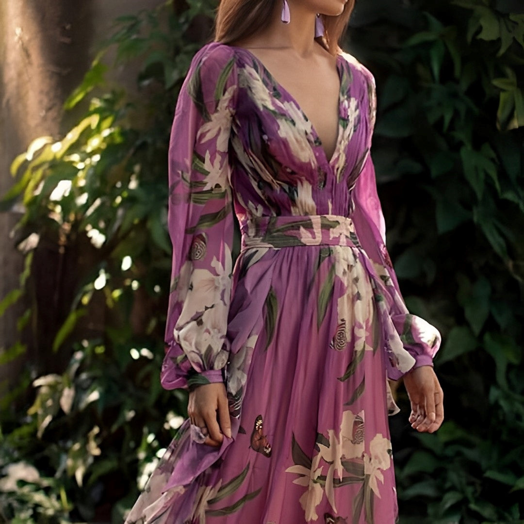 Robe Longue Femme Imprimé Floral Fluide 2