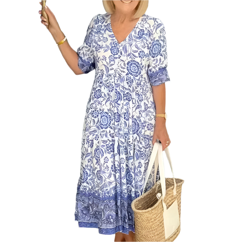 Robe Maxi Bohème à Décolleté en V pour Femme 0