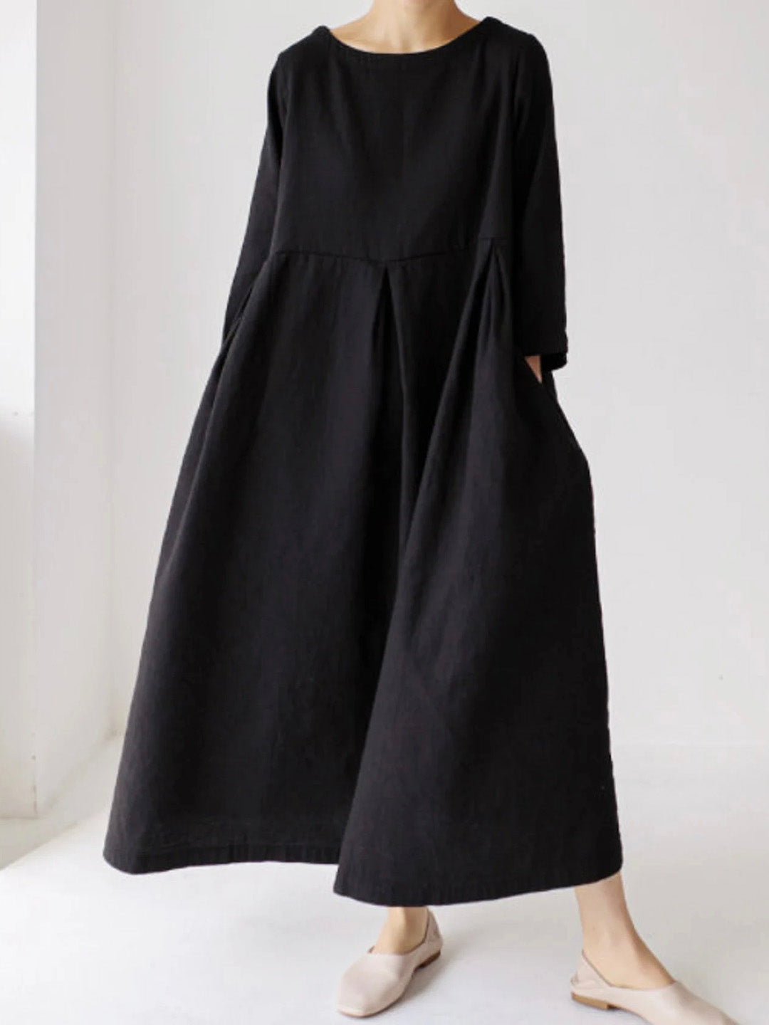 Robe Maxi Femme à Poches Latérales 11