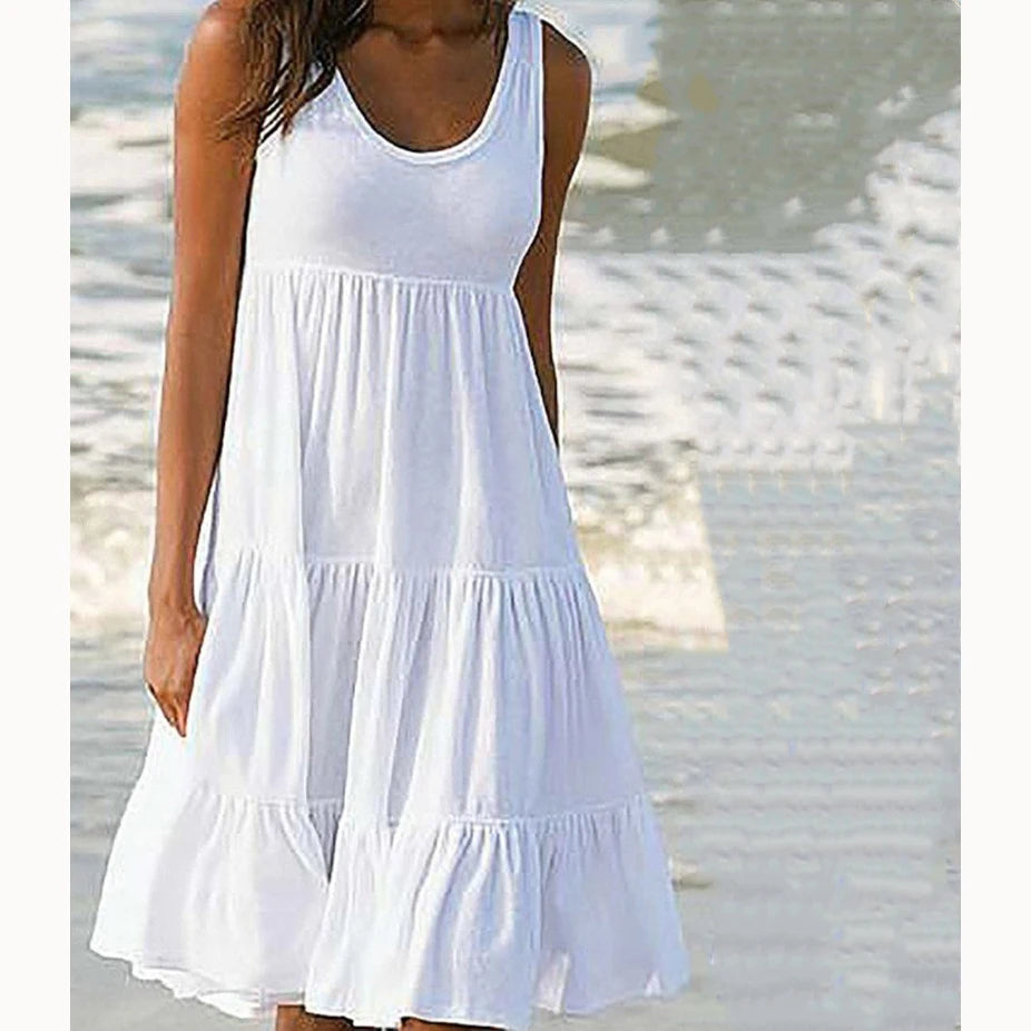 Robe Mi-Longue à Bretelles pour Femmes Chic 9
