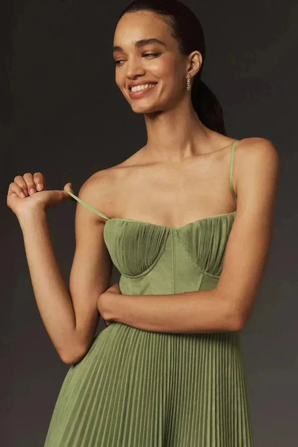 Robe Midi Évasée Plissée pour Femmes 1
