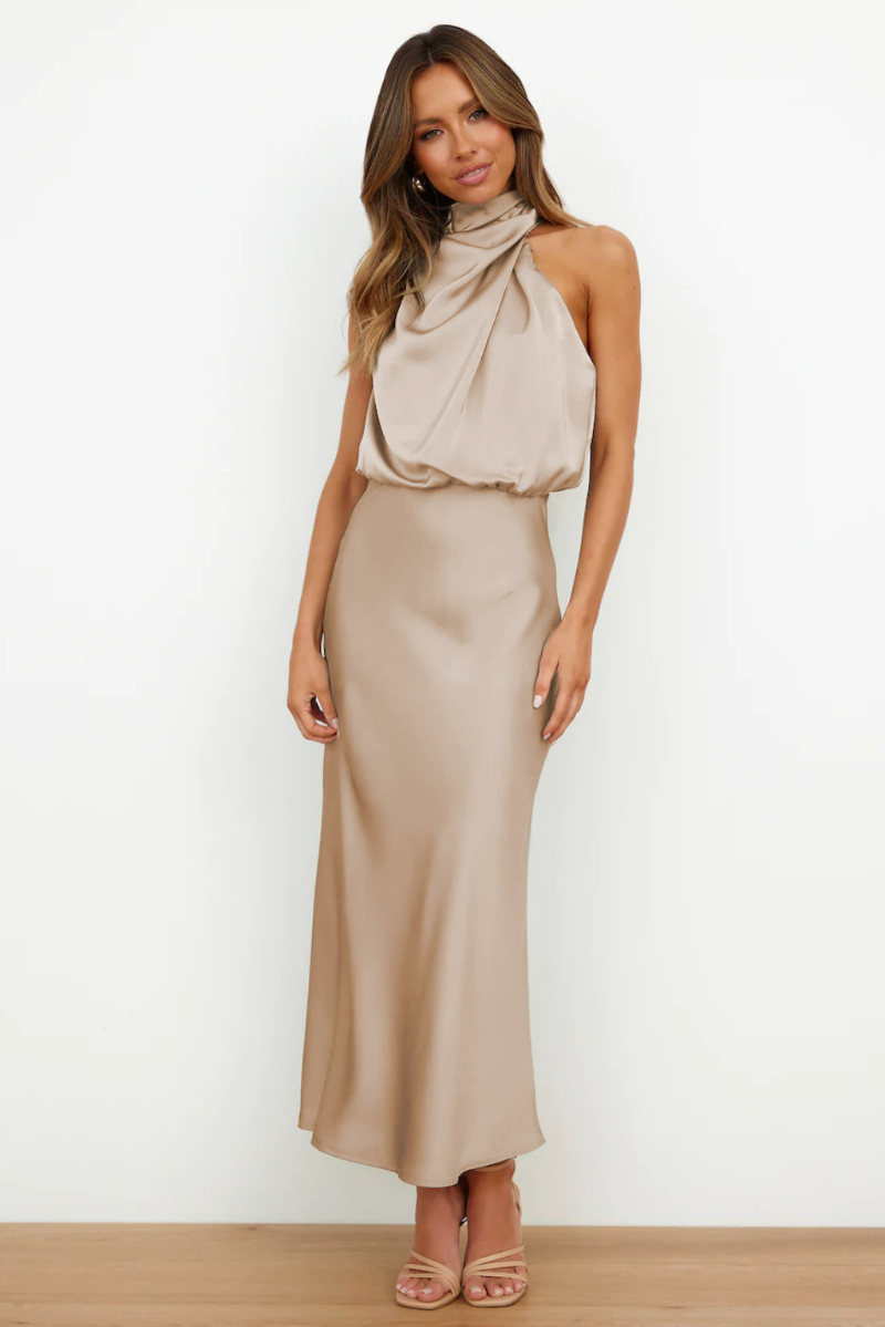 Robe Midi Femme Asymétrique Chic 0